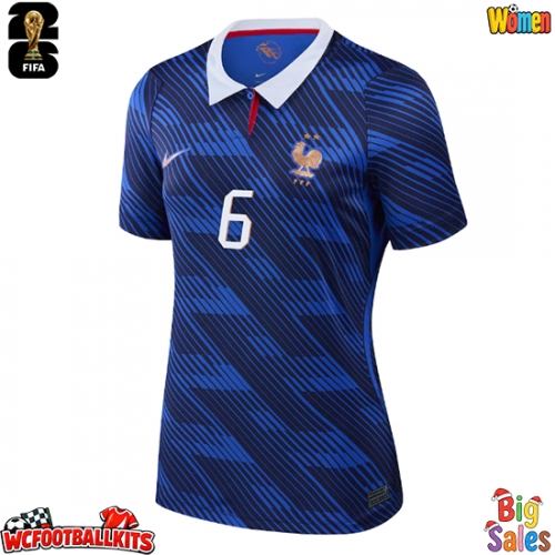 France Eduardo Camavinga #6 Replica Home Stadium Shirt for Women World Cup 2026 Short Sleeve